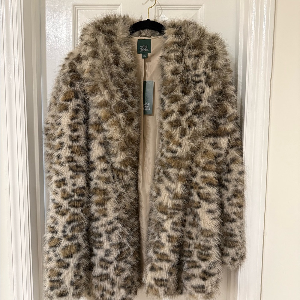Wild Fable Faux Fur Animal Print Jacket